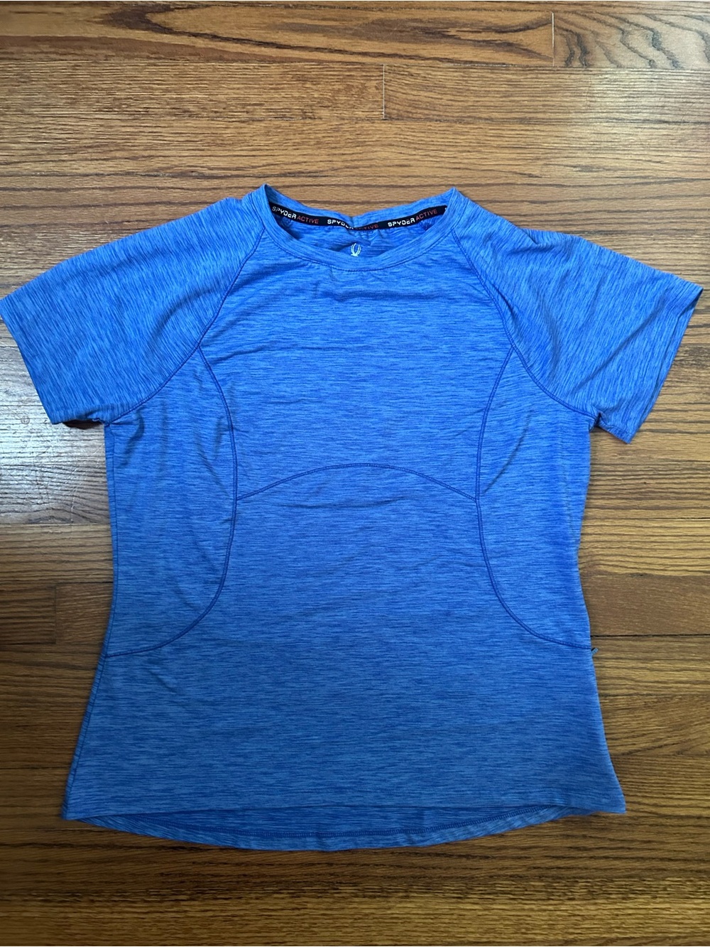 Spyder, Blue Heather Active Short Sleeve Top women’s, size Large